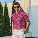 Men's Funny Golf Shirts Hawaiian Polo Shirts 80S Flashes Polo Shirts Funny Hawaiian Beach Summer Golf Polo Shirts (M)