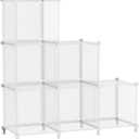 AWTATOS Cube Storage Organizer, Closet Organizers and Storage, 6 Cube Shelves Bookshelf, DIY Stackable Plastic Clothes Organizer Shelving for Bedroom, Home, Transparent Twill, 11.8" X 11.8" X 11.8"