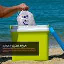 PackageZoom 12 x 20 Ice Packs - 10 Lb. Durable Drawstring Closure Pack of 100 Refillable Ice Storage Bags For BBQs, Camping, Food Stalls & Takeaway