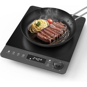 Induction Cooktop,Zopehan Single Portable Induction Cooker Countertop Burner For Cooking,8 Power Levels&8 Temp Setting,3-Hour Timer Child Safety Lock