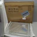 ROLOVE 22x17 Inch Lighted Vanity Mirror with Dimmable LED Lights - 3 Color Modes, Smart Touch Control & 360 Rotating Base - Desk Makeup Mirror (White)