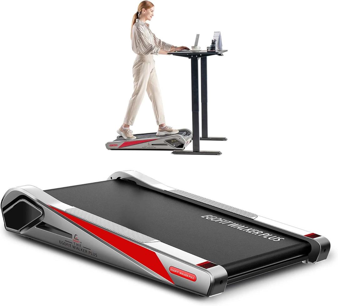 EGOFIT: Walker Pro M1 - Cool Grey - Under Desk Walking Pad Treadmill, 5% Incline, LCD Display, Remote Control, Home & Office, 220lb Cap, 0.6-3.1mph