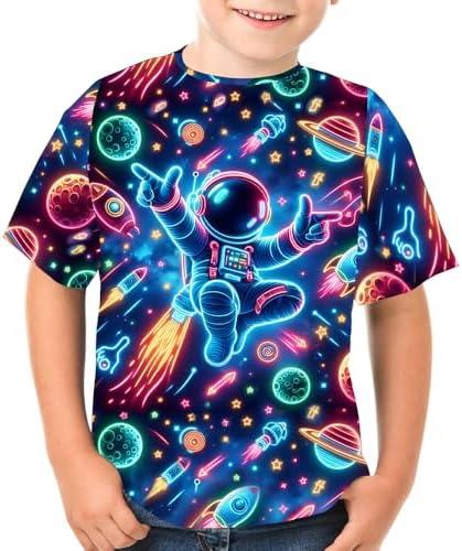Boys Girls 3D Graphic Tees Unisex Short Sleeve T Shirt Novelty Neon Shirts for Boys 170