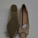 Flats Shoes Women Rhinestone Wedding Flats Comfort Pointed Toe Ballet Flat Shoe Low Heel Dress Shoes Sparkly Flats for Women (9, Apricot-2)