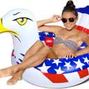 American Inflatable Eagle Pool Tube - Inflatable Pool Ring with Fast Valves - Suitable for Beach Swimming Pool Party Lounge Raft(White)