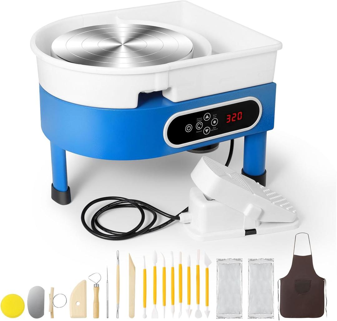 Pottery Wheel for Adults and Beginners,10" Electric Pottery Wheels with ABS Detachable Basin, LCD Touch Screen,350W Ceramic Pottery Wheel Forming Machine Kit