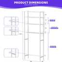 KMwisde 4 Tier Over The Toilet Storage, Bathroom Organizer Shelves with Adjustable Height, Above Toilet Storage Cabinet with Freestanding Rack, White, 24.6 x 9.8 x 64.8 inches