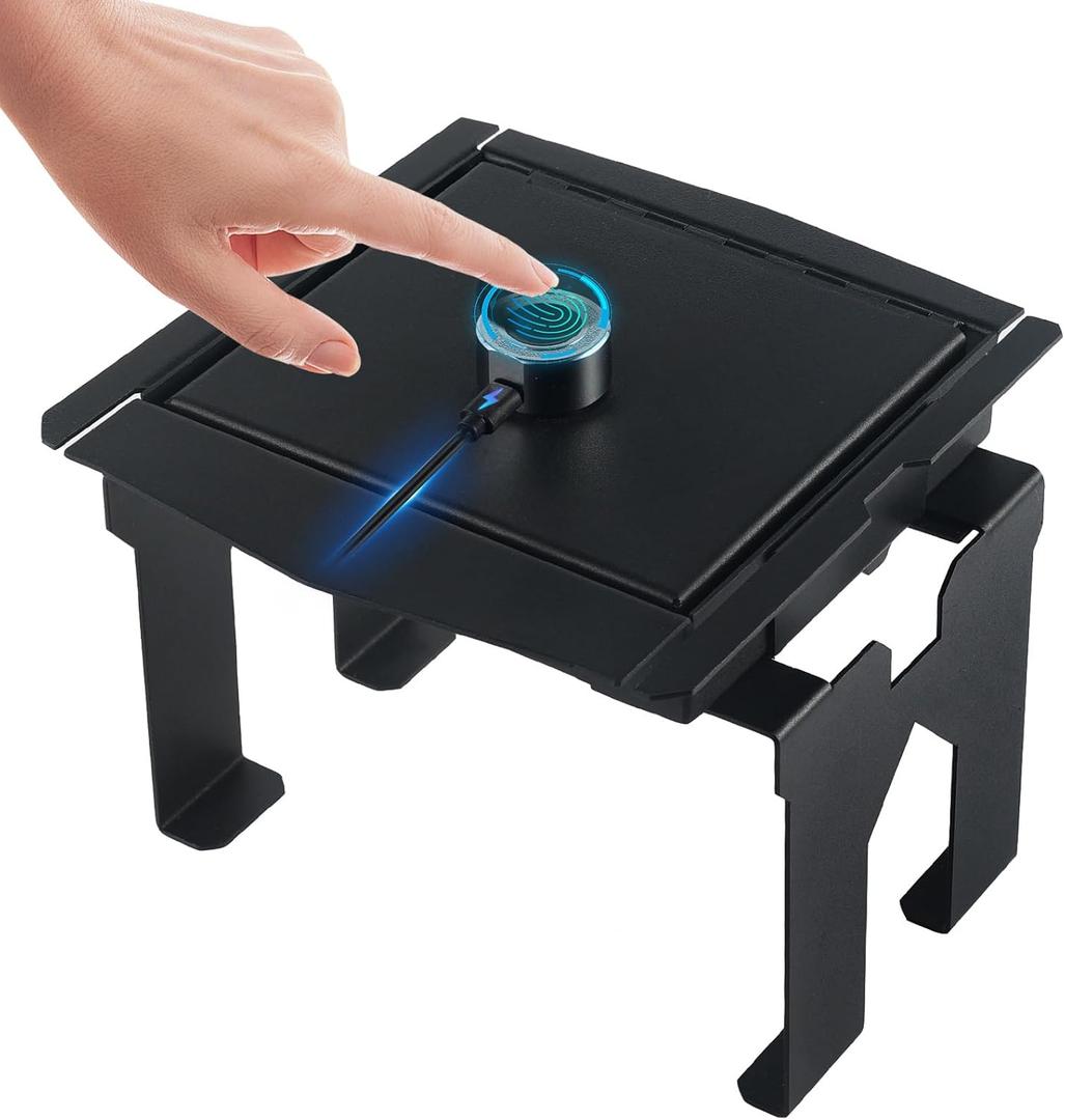 Center Console Safe Vault Safe Box with Fingerprint Lock Fits Jeep Wrangler JL 2018-2022 Compatible with Sport, Sport S, Willys, Sahara, Rubicon Models.