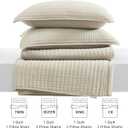 WRENSONGE Queen Quilt-3 Pieces Neutral Lightweight Bedspreads Light Oatmeal Queen Size Quilt Bedding Set for All Seasons, Soft Summer Coverlet with 2 Pillow Shams Suitable for Bed & Couch