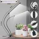 GHodec Grow Light,Full Spectrum White 84 LED Clip Plant Lights for Indoor Plants Growing, 4/8/12H Timer & 5 Dimmable Levels (80W)