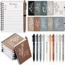 Resurhang 40 Pcs Christian Mothers Day Gift Prayer Spiral Journal with Ballpoint Pen Religious Gift for Church Pastor Appreciation Sunday School Teacher Employee Notebook Fathers Day (Boho Color)