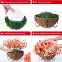 Artificial Fall Flowers Fake Hanging Plants Flowers Basket for Outdoors Autumn Decoration, Silk Morning Glory with Eucalyptus Look Real UV Resistant Faux Flowers for Outside Porch Patio Balcony, Mix (2 Multi Color(6 Orange, 6 Light Orange))