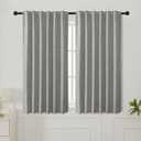 INLINAS Linen Bamboo Knots Texture Blackout Curtains - 100% Light Blocking, Noise Reducing Triple Layer Fabric Back Tab and Rod Pocket for Bedroom, Set of 2, Light Grey, 52 x 63 Inch