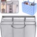 OUTXE Beach Bag Organizer Compatible with X Large Bogg Bag Accessories Inserts, Lightweight Mesh Insert Divider Pouch for Original XL Bogg Bags, Beach Tote Bags Insert for Organizing (#1-Gray)