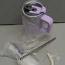 20 oz Tumbler with Handle, Tumbler with Lid and Straw, Double Wall Insulated Cup Stainless Steel Travel Mug(Cold for 34 Hours), Water Bottle for Iced Tea, Coffee, Cold Beverages(Purple)