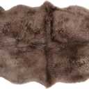 Premium 100% Genuine Sheepskin Area Rug 4x6 ft – Quad Soft & Fluffy Lambskin Rug Living Room – Made in Argentina (Beige)