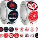 2 x 1000Pcs Heart Awareness Stickers,Wear Red Ribbon Week Stickers,Heart Disease Awareness Sticker forHeart Awareness Month Cards Envelopes Candy Roll Sticker.