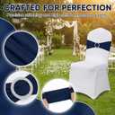150 Pack Spandex Stretch Chair Sashes Bows, Elastic Stretch Chair Cover Bands Ties with Buckle Slider for Wedding Party Ceremony Reception Event Banquet Decoration (Navy Blue)