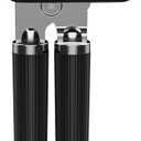 Ultrean Manual Can Opener Bottle Opener, Heavy Duty Stainless Steel Smooth Edge Manual Hand Held Can Opener With Soft Touch Handle, Rust Proof Oversized Handheld Easy Turn Knob (Black)