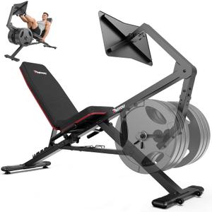 PASYOU Adjustable Weight Bench Leg Press Machine for Home Gym
Foot Plate Weight Bench with Leg Press, Compact Fitness Bench for Glutes, Quads, Compatible with 1'' and 2'' Weight Plates