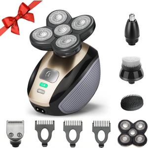 5 in 1 Head Shavers for Bald Men, Skull Head Shaver with Rechargeable Battery, Hair Clippers, Nose Hair Trimmer, Cleaning Brush, Hair Manager, Electric Razor Idea Gift for Men