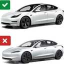 VION Tesla Model 3 Roof Sunshade (2023-2021 Model 3) – Full Blackout (No Light Transmission), Cooler Cabin, Dual-Layer Fabric with Graphene-Enhanced UV Coating, No Sagging – Gray