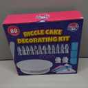 Riccle 88 pcs Cake Decorating Kit with Cake Turntable - Includes 50 Disposable + 2 Reusable Piping Bags and Tips Set, 24 Icing Piping Tips, 2 Spatulas, 3 Icing Comb Scraper, Baking Supplies (White)