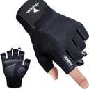 ATERCEL Workout Gloves for Men and Women, Exercise Gloves for Weight Lifting, Cycling, Gym, Training, Breathable and Snug fit (Large, Black)