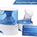 Crane Steam Inhaler & Warm Mist Humidifier, 0.5 Gallon, Humidifier FSA Eligible, Blue & White, Ideal Humidifiers for Bedroom, Sinus Inhaler, Vaporizer HSA, Vaporizer For Congestion