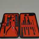 SHICEN Manicure Set, Professional Nail Clippers Kit, Pedicure Care Tools,Manicure Set for Men and Women-Premium Stainless Steel with Black Leather Travel Case Set 15PC Great Gift(Black)