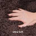 3 Pieces Luxury Bathroom Rug Set with U-Shaped Toilet Rug, Non-Slip Rubber Bottom, Thick Microfiber Fluffy Plush, Water absorption, Quick Dry, Ultra Soft, Bath Mats for Bathroom, Tub(Chocolate)