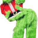 Kids Boys Christmas Cosplay Costume Hooded Santa Claus Tops Green Furry Monster Outfits (2-3T)