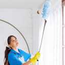 60 Count Heavy Duty Duster Refills with Two 3 ft Extendable Handle Starter Kit, Compatible with Swiffer Disposable Microfiber Feather Dusters for Cleaning Home