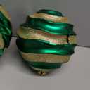 8 inch Extra Large Christmas Ornament Balls, 4 pcs Green and Gold Christmas Ornaments Shatterproof Giant Christmas Balls, Oversized Christmas Tree Baubles for Holiday Party Outdoor Decor