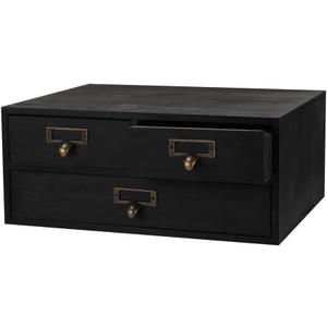 Wooden Storage Box Apothecary Drawers Vintage Wooden Box Wood Desktop Organizer Countertop Drawers Library Card Catalog Cabinet Apothecary CabinetBLACK 03