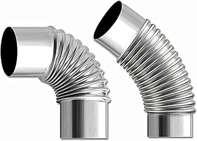 2.36" Stove Pipe Stainless Steel Chimney Flue for Outdoor Camping Wood Stove 90/45 Degree
