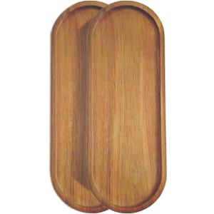 Linwnil 7Pack Wood Serving Trays 11.5x4 Inch Charcuterie Boards Oval Wooden Plates Wood Serving Platter Cheese Dinner Plates Bulk for Dessert Snack Bread Fruit Appetizer Dishes