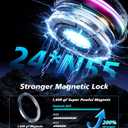 for Qi2 15W MagSafe Car Mount Charger with Cooling Fan, [Rapid Charging Cooler with RGB Lights], 78+LBS Stronger Suction Wireless Magnetic Mount on Vent/Dash/Windshield, for iPhone 17 16 15 14 13 12