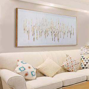 Canvas Wall Art Modern Abstract Artwork Canvas Prints White Background Golden Decoration Golden Years Framed Canvas Picture Contemporary Wall Art Bedroom Living Room Office Decoration Ready To Hang 30x60 Inch