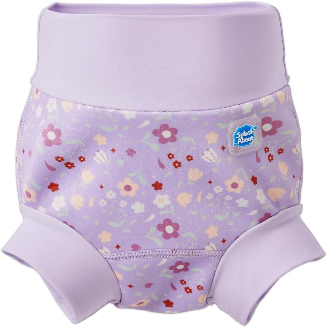 Splash About Happy Nappy Reusable Swim Diaper, Lilac Spring, 6-12 Months