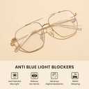 Cyxus Oversized Aviator Blue Light Glasses for Women Men Reduce Eye Strain UV Protection for Computer Screen 8299