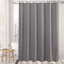 AmazerBath Grey Shower Curtain, Waffle Shower Curtain Gray, Premium Fabric with Waffle Weave, Heavy Duty 240GSM, Hotel Quality Bathroom Shower Curtains, 72 x 72 Inches