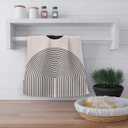 OHSUL Boho-Chic Sun Moon Line Rainbow Kitchen Towels Dish Towels Dish Cloth Set of 2,Bohemian Mid Century Modern Hand Towel Tea Towels for Bathroom Kitchen Decor(Yellow), 412JW