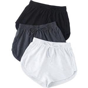 Verdusa Women's 3 Pack Elastic High Waist Knot Front Lounge Track Shorts Summer Shorts, Large