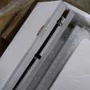 36'' x 84'' Glass Barn Door and 6.6 Ft Hardware Kit Included, MDF White Barn Door Slab with Frosted Glass, PVC Surface, Combined with Handle and Floor Guide-Assembly Required, Dark Grey