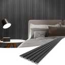 Art3d Slat Wall Panels, WPC Soundproof 3D Wall Paneling for Interior Wall Decor, TV Background, 8-Pack 96 x 6 in. Black