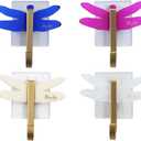 2 x S.T.D Bathroom Hooks, for Hanging Clothes, Towel, Hat, Bags, Key, Coat, Miscellaneous, Hook - Dragonfly 4 Colors Acrylic (Frosted) Family Decor Self-dhesive Hanging Hook4Pack