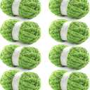 8 Pack Chunky Yarn for Hand Knitting - Chunky Chenille Blanket Yarn for Crocheting - Jumbo Fluffy Yarn for Crochet - Super Bulky Yarn 28.4 yds 7.7 oz Each Skein (Green)
