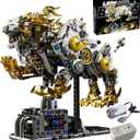 CSNRHG Mechanical Lion Building Block Toy Set Futuristic Mechanical Beast Model with Movable Parts & Gears Premium Mechanical Building Kit with Display Stand and Motor Ideal Gift for Boys & Adults