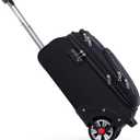 Softside Expandable Luggage with Large Steel Wheels Carry-On Luggage Suicase (Black, 21-Inch)